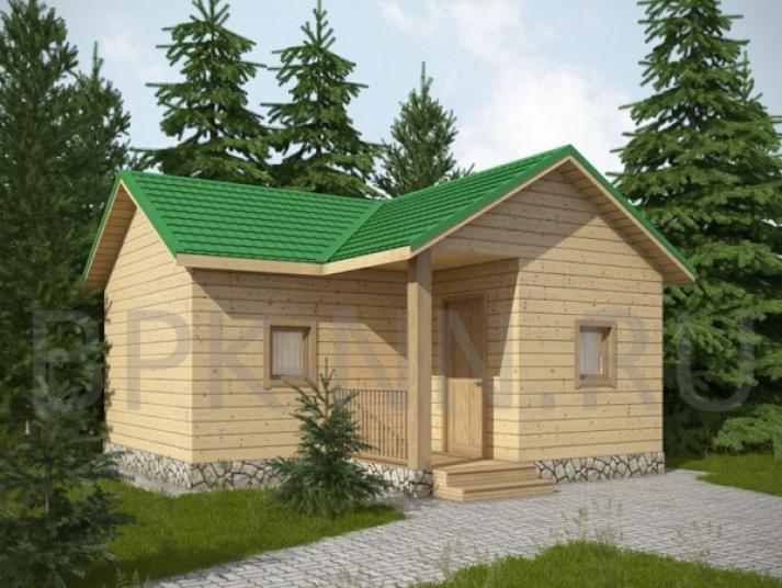 Баня из бруса 6х6м с крыльцом Б025