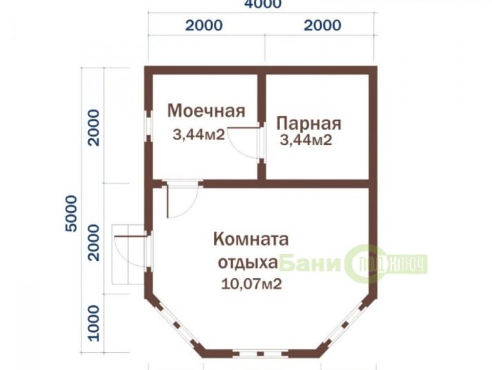 Баня из бруса 4х5м Б054