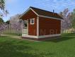 Каркасная баня 2х6 с террасой К027
